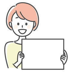 illustration of people having white card