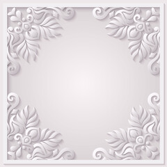 Abstract vector ornamental nature vintage frame.