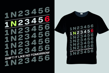 Bike gear number typography t-shirt design