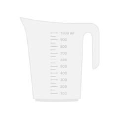 Glass or plastic empty measuring cup for prepare and mixing.