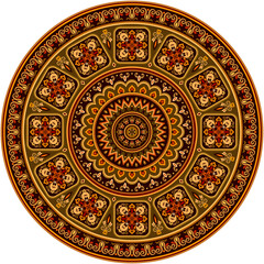 Vector abstract decorative round floral ethnic illustration