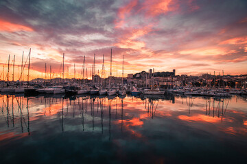 sunset at the marina
