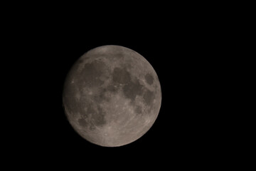 Liechtenstein, July 22, 2021 Full moon in the dark sky