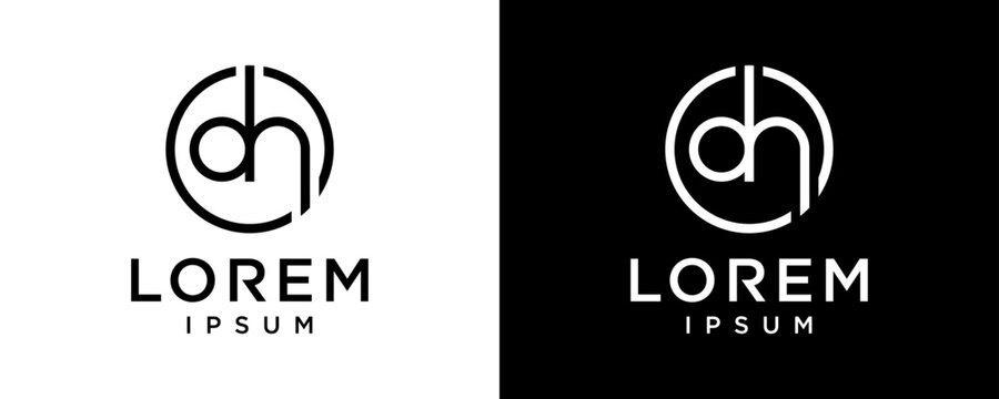 Vector graphic of letter dh logo design