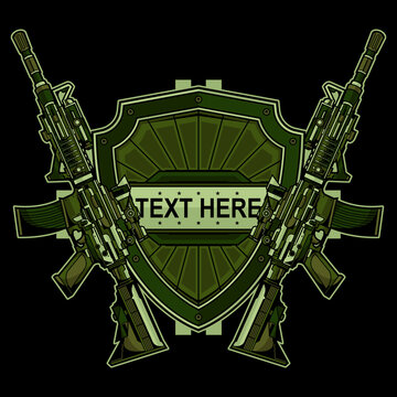 machine gun logo design vector