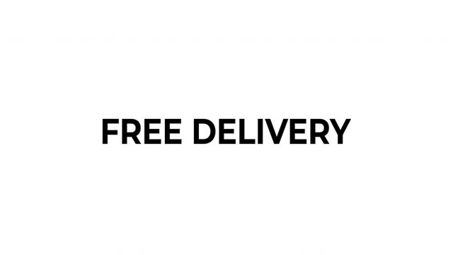 An animation of free delivery using courier van. Online shopping element concept.