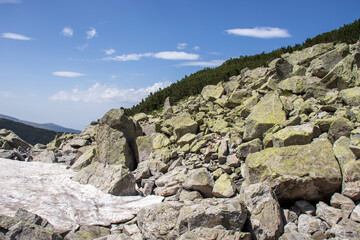 Landscape of Rila Mountain near The Scary lake, Bulgaria