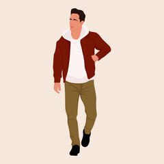 Flat vector people illustration. Casual abstract man. 