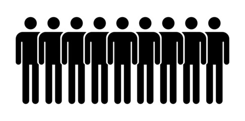 Grouping people flat icon isolated on white background. Teamwork symbol. Community vector illustration