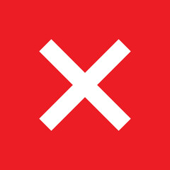 Obraz premium Cross mark icon, X sign, simple error design vector illustration, false choice symbol