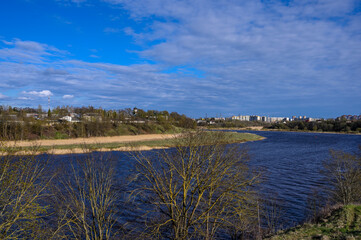 Snetogorsky Monastery. Nice view of the monastery and the city. Milestones in history. Sunny day.