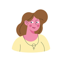 beautiful woman brown hair