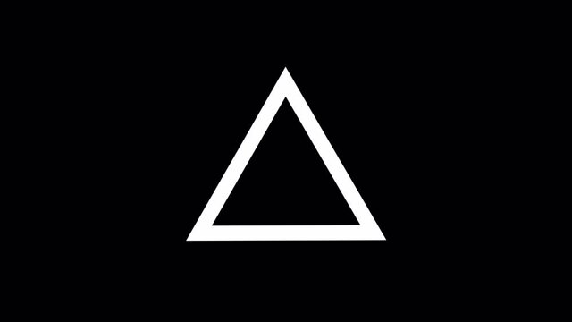 Modern cyber glitch triangle symbol. Glitch effect. Alpha channel.