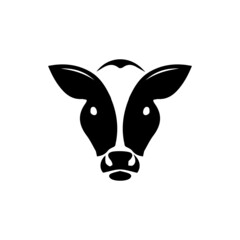 cow head siluette emblem style