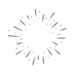 Star burst doodle design. Hand drawn sunburst. Shine light lines and sparks.