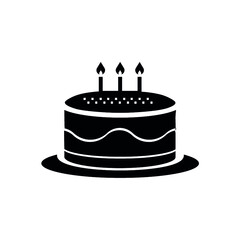 Birthday cake with candles isolated on white background