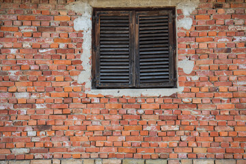 Old brick wall and window