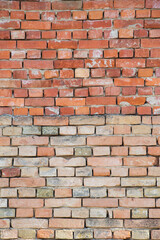 Background of old vintage dirty brick wall