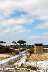 The remains of the Bawdsey battery sea defense at East Lane on the Suffolk coast. Emergency Coastal Defence Programme