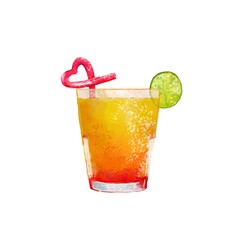 cocktail with lemon and lime