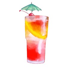cocktail with ice and lemon