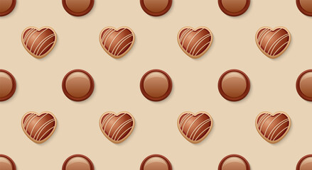Sweet banner for Valentines Day, delicious background pattern, vector illustration 10eps