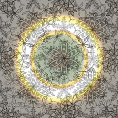 Obraz na płótnie Canvas pattern with interesting doodles on colorfil background. Vector illustration.