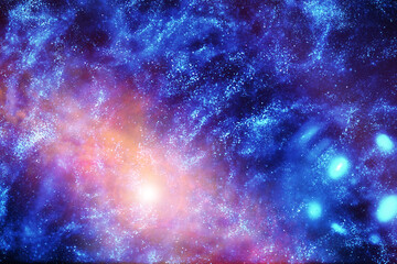 Universe in a distant galaxy with nebulae and stars