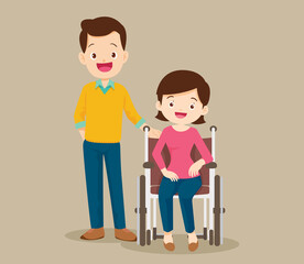 man and woman in wheelchair