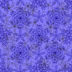 pattern with interesting doodles on colorfil background. Raster illustration.