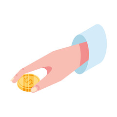 hand with coin