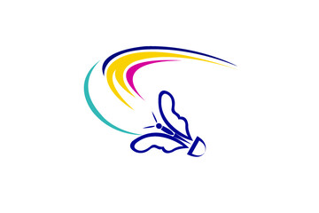 Shuttlecock Butterfly With Abstract Swoosh