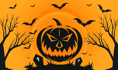 halloween background with pumpkin