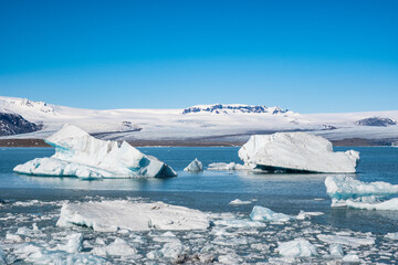 Fototapeta na wymiar Jokulsarlon Ice Lagoon in south Iceland on a sunny spring day
