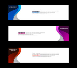 Business web banner design template. Horizontal promotion background