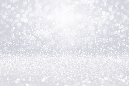 Silver white diamond jewelry background or Christmas snow glitter