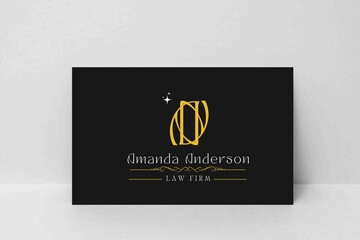 black and gold  Ambigram letter A for personal lawyer logo design