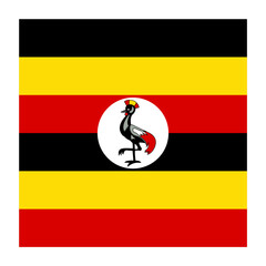 Uganda Square Country Flag button Icon