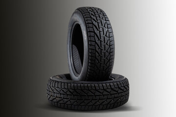 winter tires set isolated. car tire