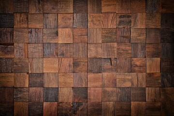 mosaic wood texture wall panel as background
