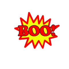 Boo Label, on Yellow Background