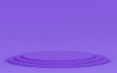 Abstract 3d purple violet color cylinder podium minimal studio background.
