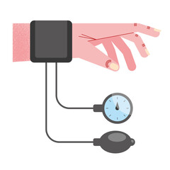hand with tensiometer