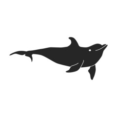 Fototapeta premium Dolphin vector icon.Black vector icon isolated on white background dolphin.
