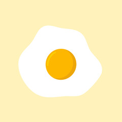 Scrambled eggs on a yellow background for use in clipart or web design
