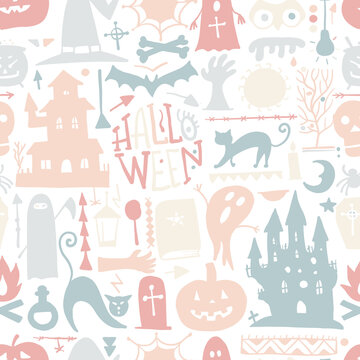 Halloween seamless pattern for your design