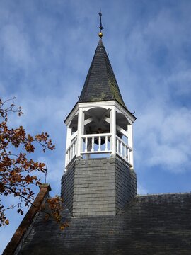 Chapel of OLV ten Eik, Close-up tower, Tongerlo, Belgium.