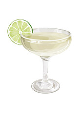 Daiquiri cocktail illustration isolated on a white background