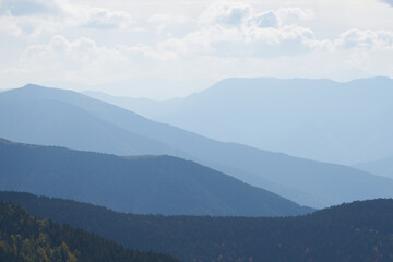 many smooth blue mountain silhouette