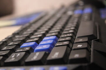 keyboard, computer, black, computer keyboard, object, macro photography